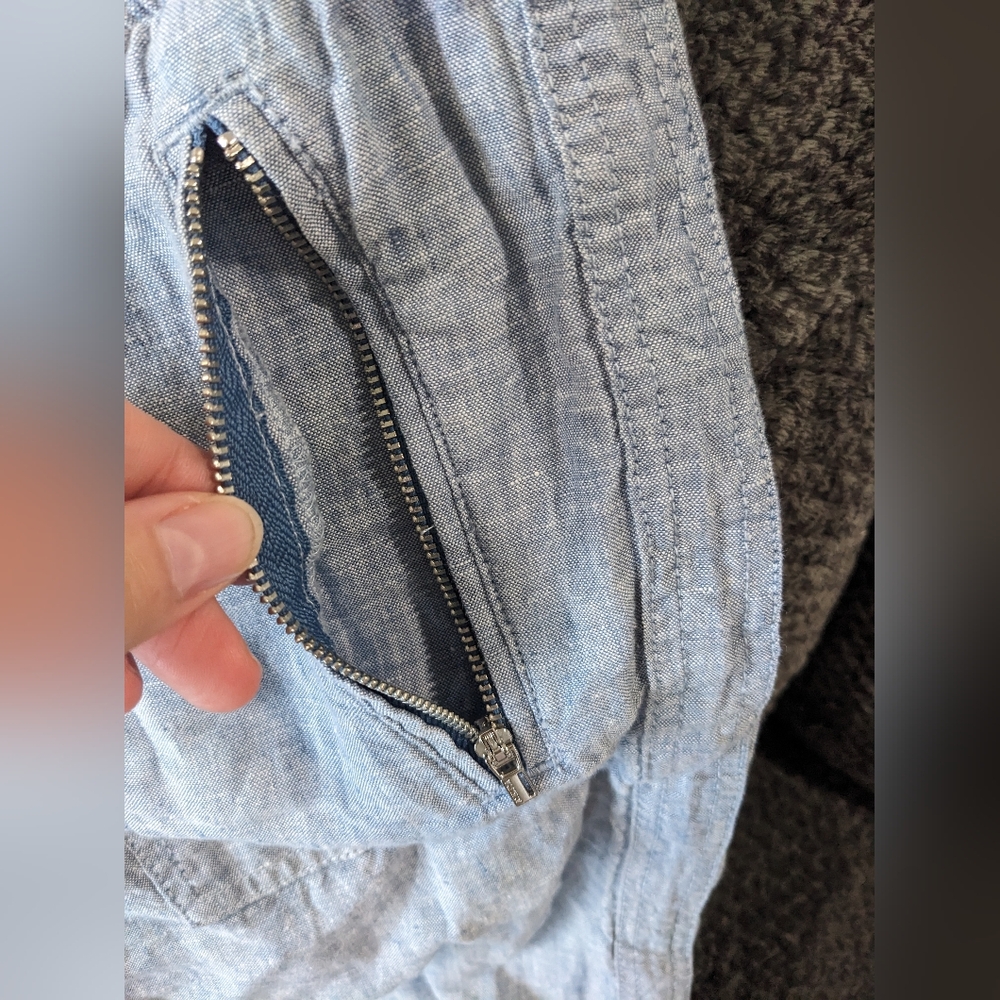 Athleta Cabo Linen Jogger Chambray Blue Size 6P - Picture 4 of 13